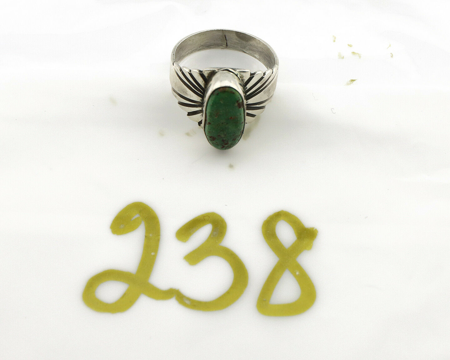 Navajo Ring .925 Silver Blue Green Arizona Turquoise Artist Signed Apache C.80's