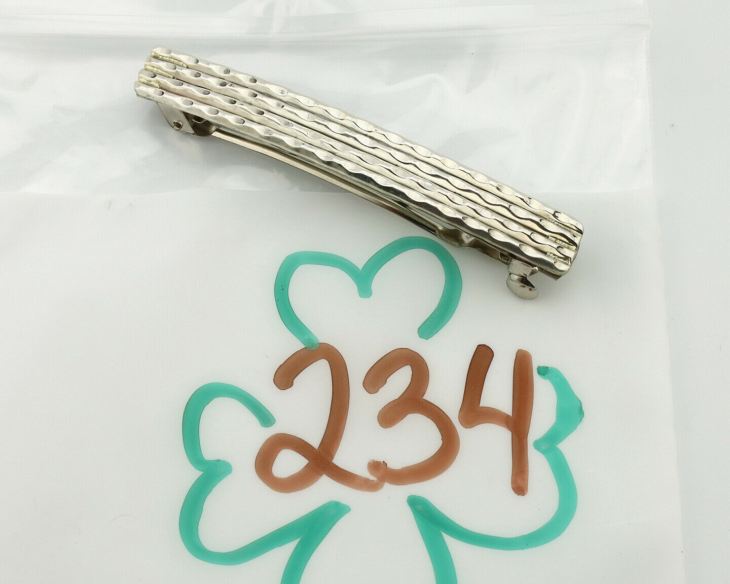 Women's Navajo Hair Clip .925 Silver Handmade Native Artist C.80's