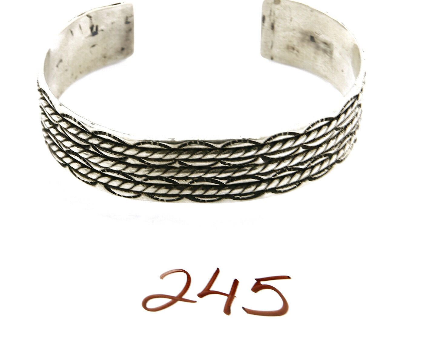 Women's Navajo Bracelet .925 Silver Handmade Cuff Signed Montoya C.1980's