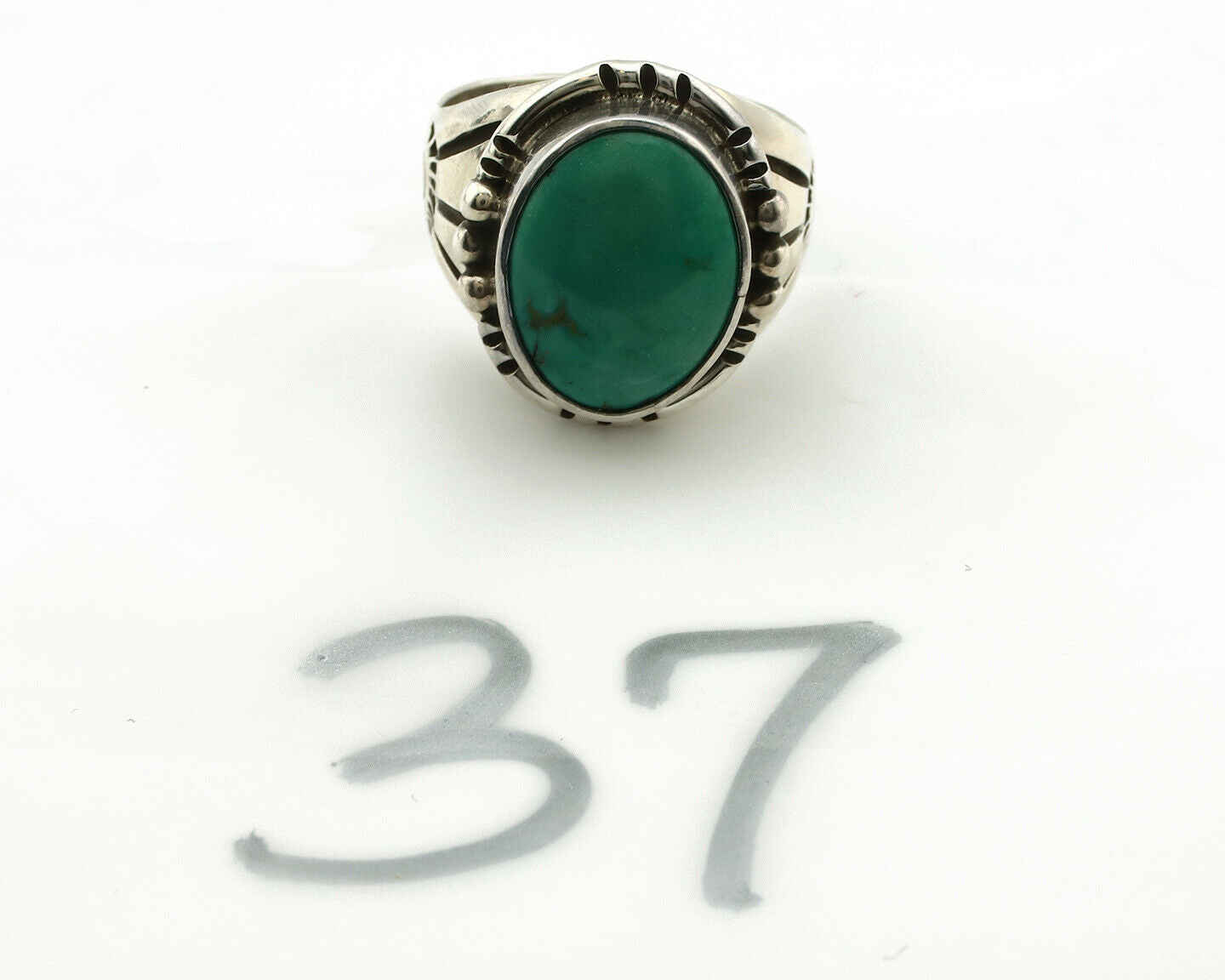 Navajo Ring .925 Silver Blue Green Southwest Turquoise Native Artist C.80's