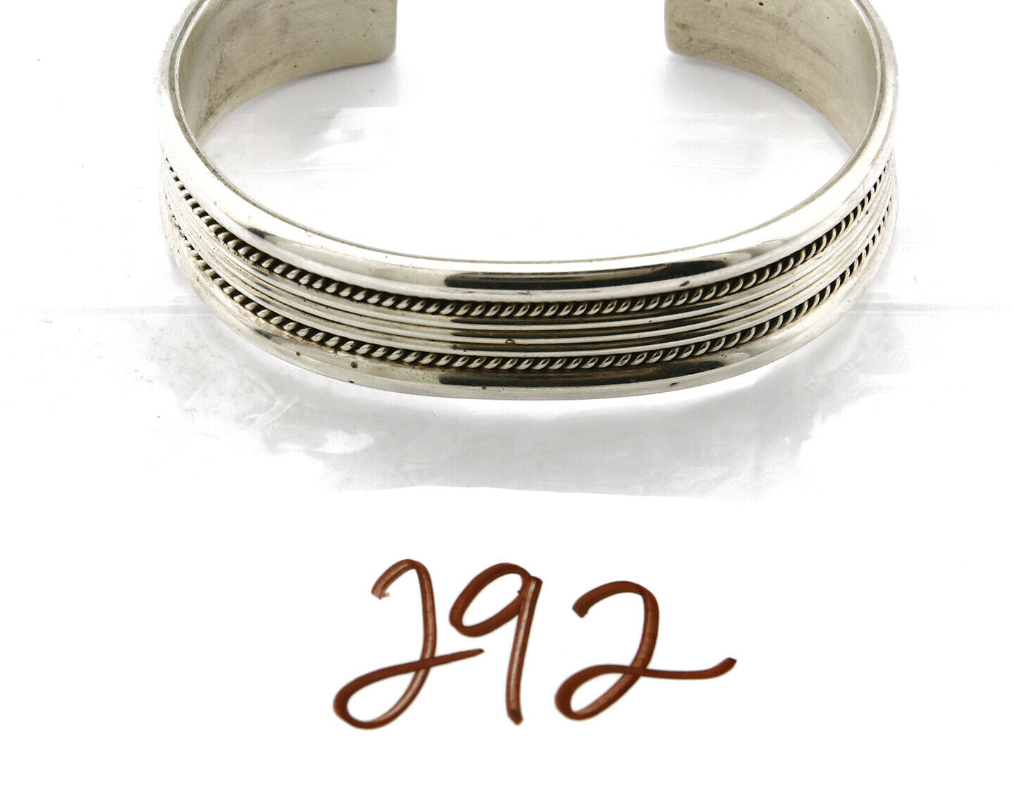 Women's Navajo Bracelet .925 Silver Hand Stamped Cuff Signed TAHE C.1980's