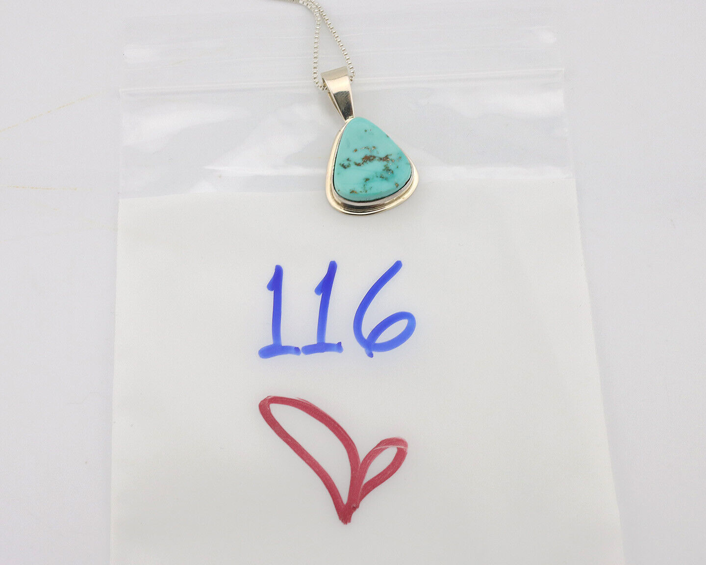 Navajo Necklace .925 Silver Fox Mine Turquoise Signed Doug Zachary C.1980's