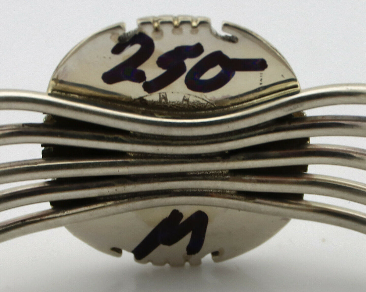 Navajo Bracelet .925 Silver Natural Pink Mussel Signed Hyson Craig C.90's