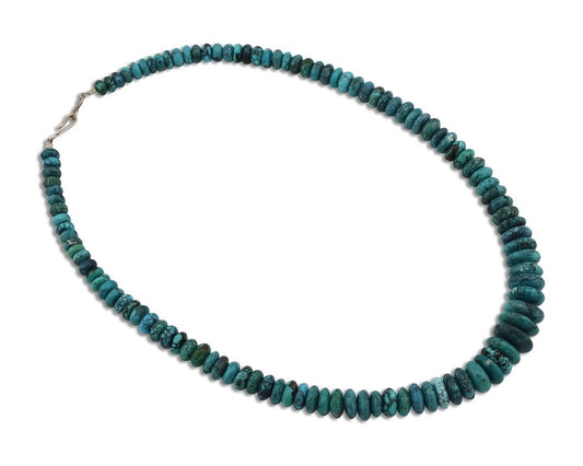 Navajo Necklace 925 Silver Black & Blue Spiderweb Turquoise Native Artist C.80's
