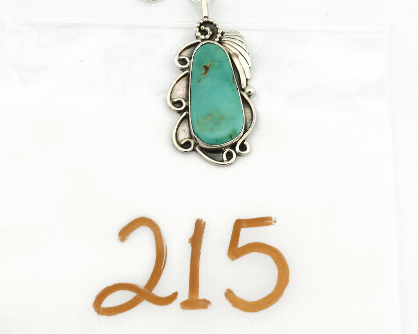 Navajo Necklace .925 Silver Kingman Turquoise Native Artist C.1980's