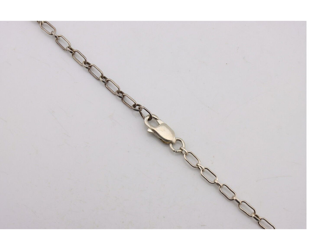 Navajo Necklace 925 Silver Natural Whole Slab Turquoise Signed Pictograph C.80's