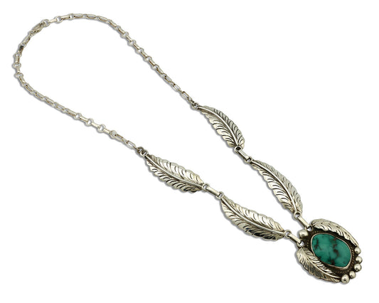Navajo Necklace 925 Silver Blue Turquoise Artist Signed C Montoya C.80's