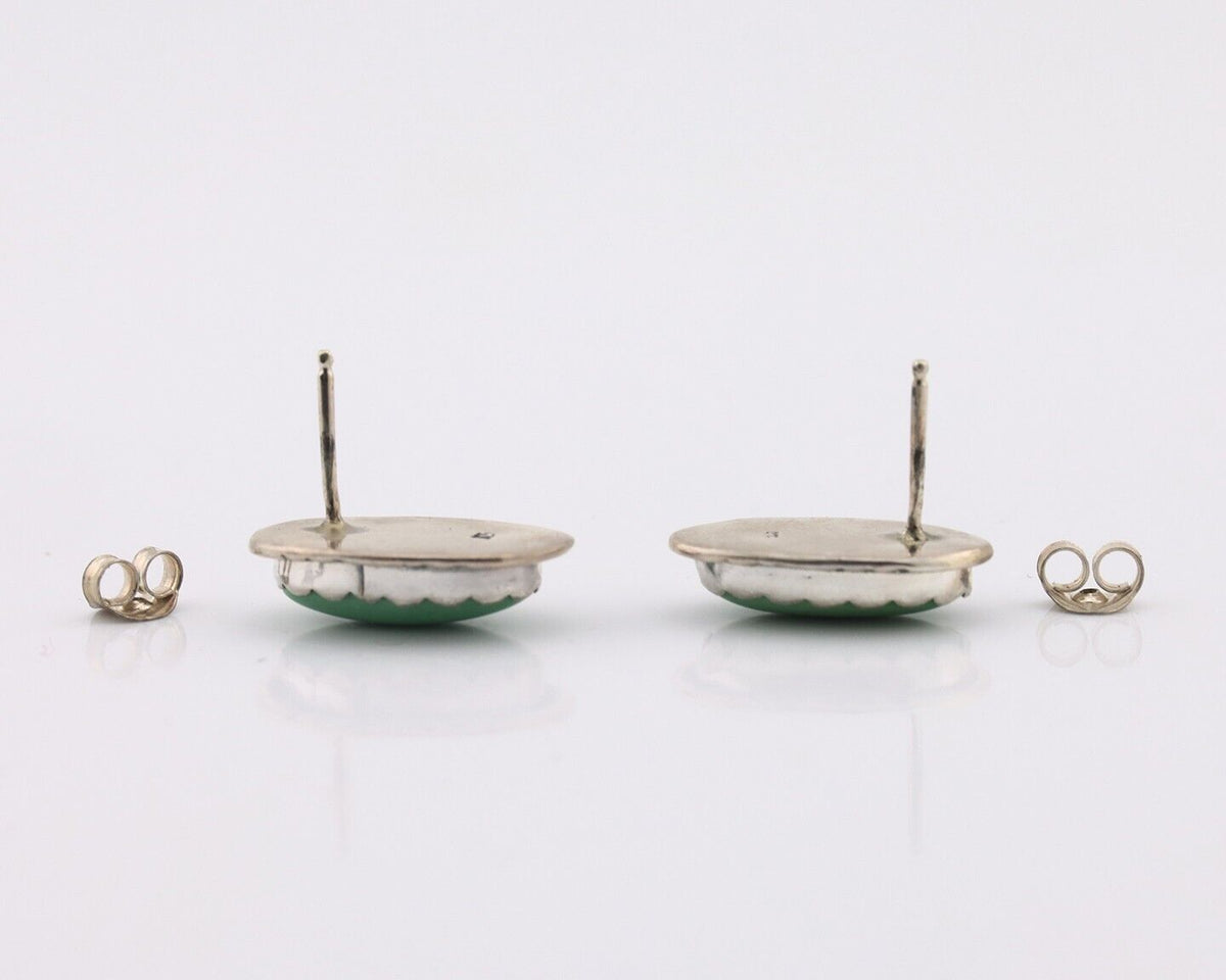 Navajo Earrings 925 Silver Manassas Turquoise Native American Artist C.90's