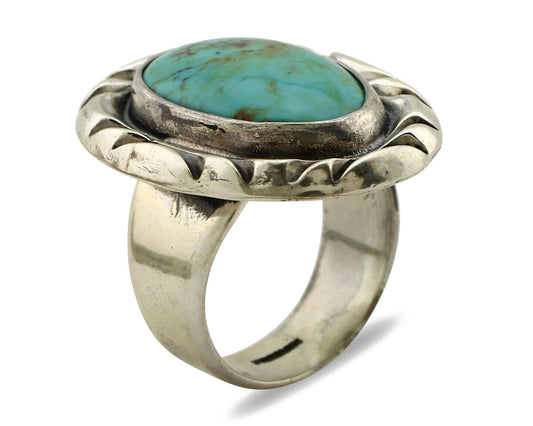 Navajo Ring 925 Silver Turquoise Mountain Artist Signed C Montoya C.80's