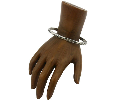 Navajo Bracelet .925 Silver Hand Stamped Arrow Head Artist I Montoya C.80's