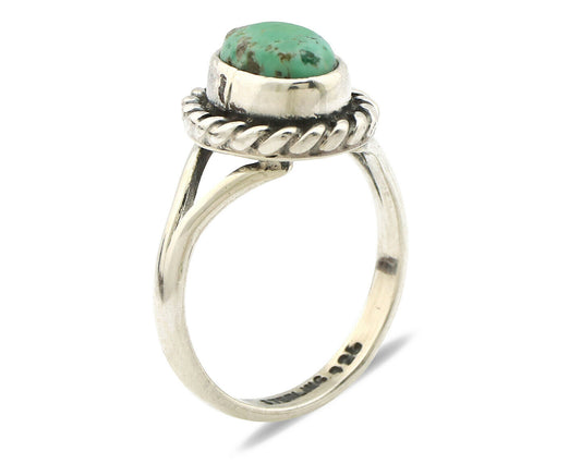 Navajo Ring .925 Silver Kingman Turquoise Artist Signed Gecko C.90's