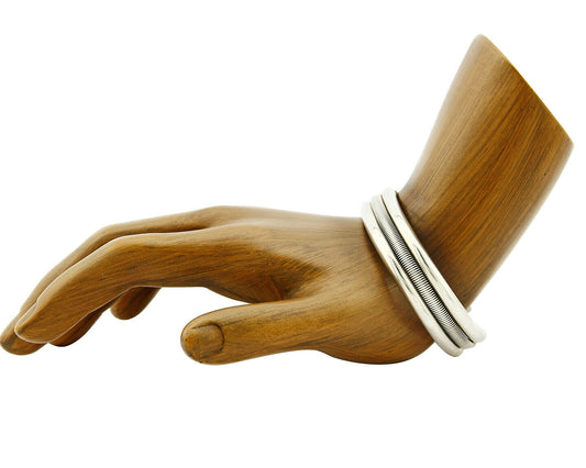 Women's Navajo Bracelet .925 Silver Handmade Cuff Signed TAHE C.1980's