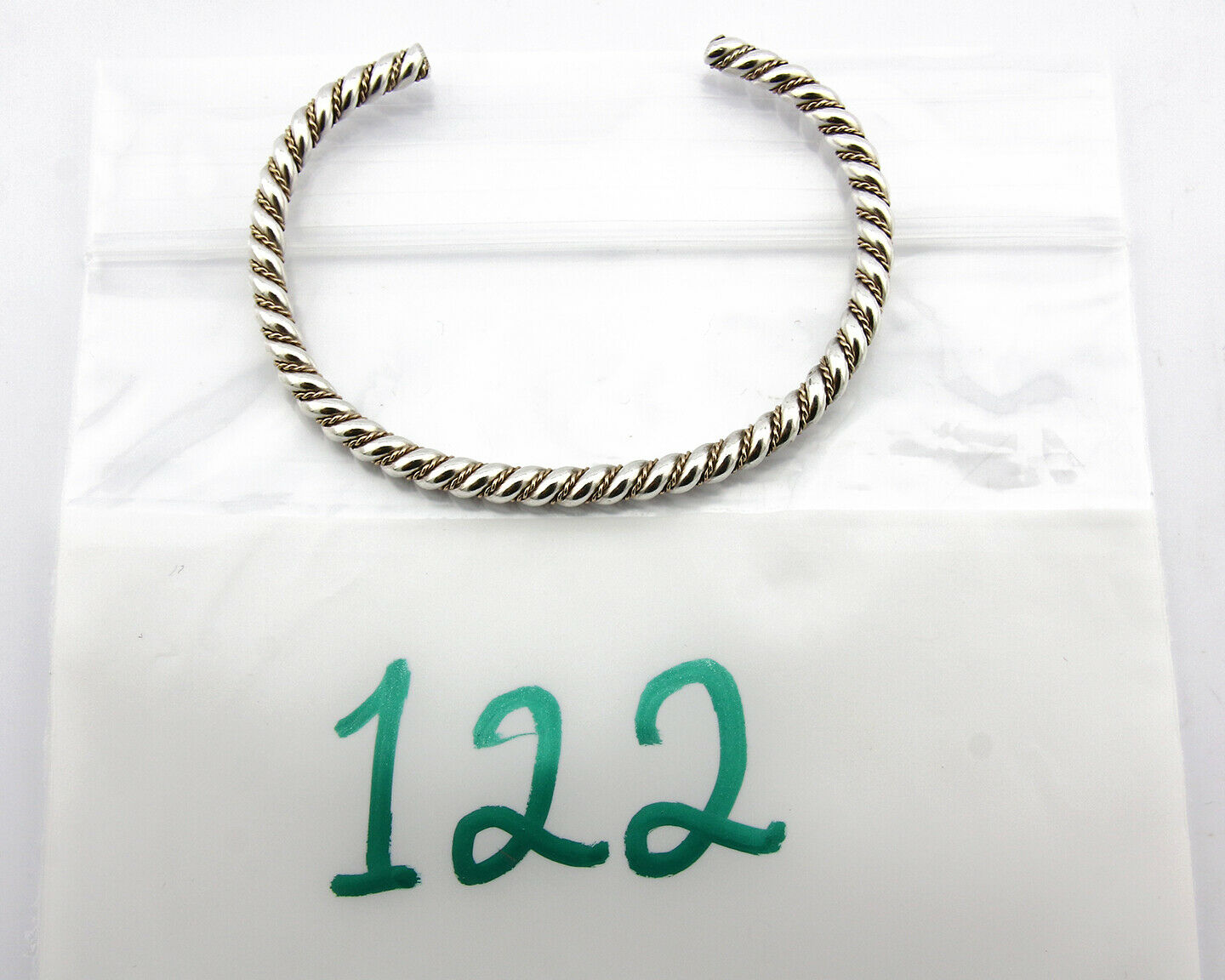 Navajo Bracelet .925 Silver Braided Twisted Artist Tahe C80's 4.0mm Wide