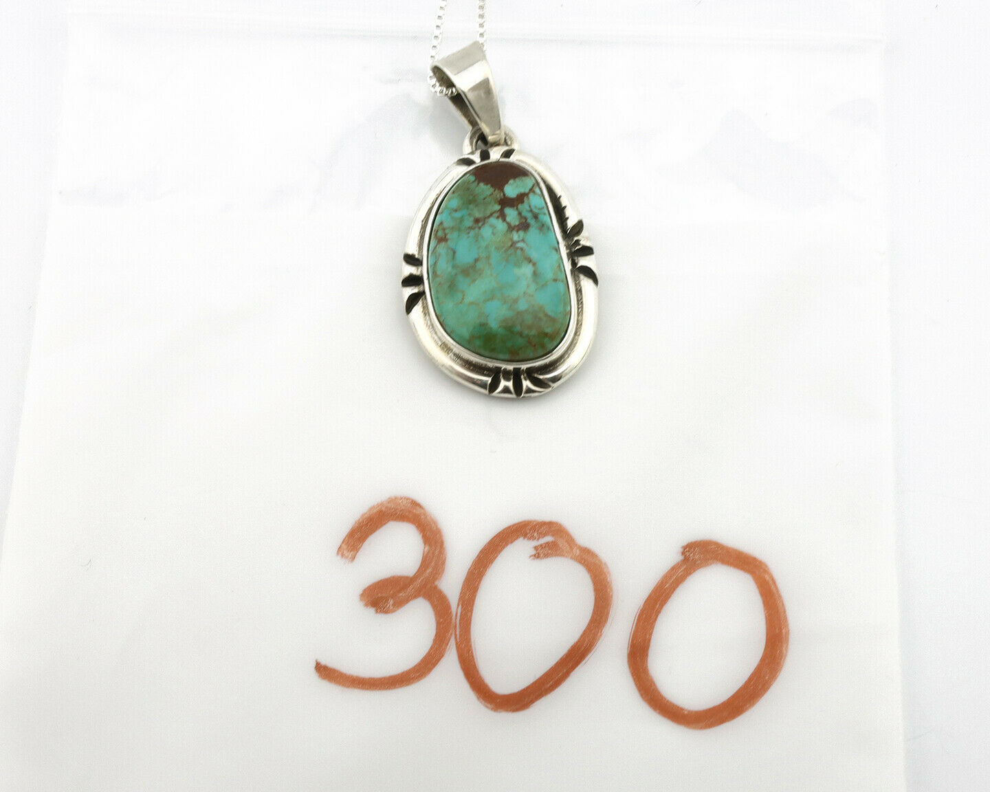 Navajo Pendant .925 Silver Kingman Turquoise Artist Signed Gecko C.80's