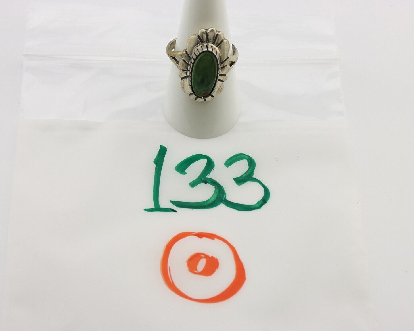 Navajo Ring .925 Silver Manassas Turquoise Artist Signed C Montoya C.80's