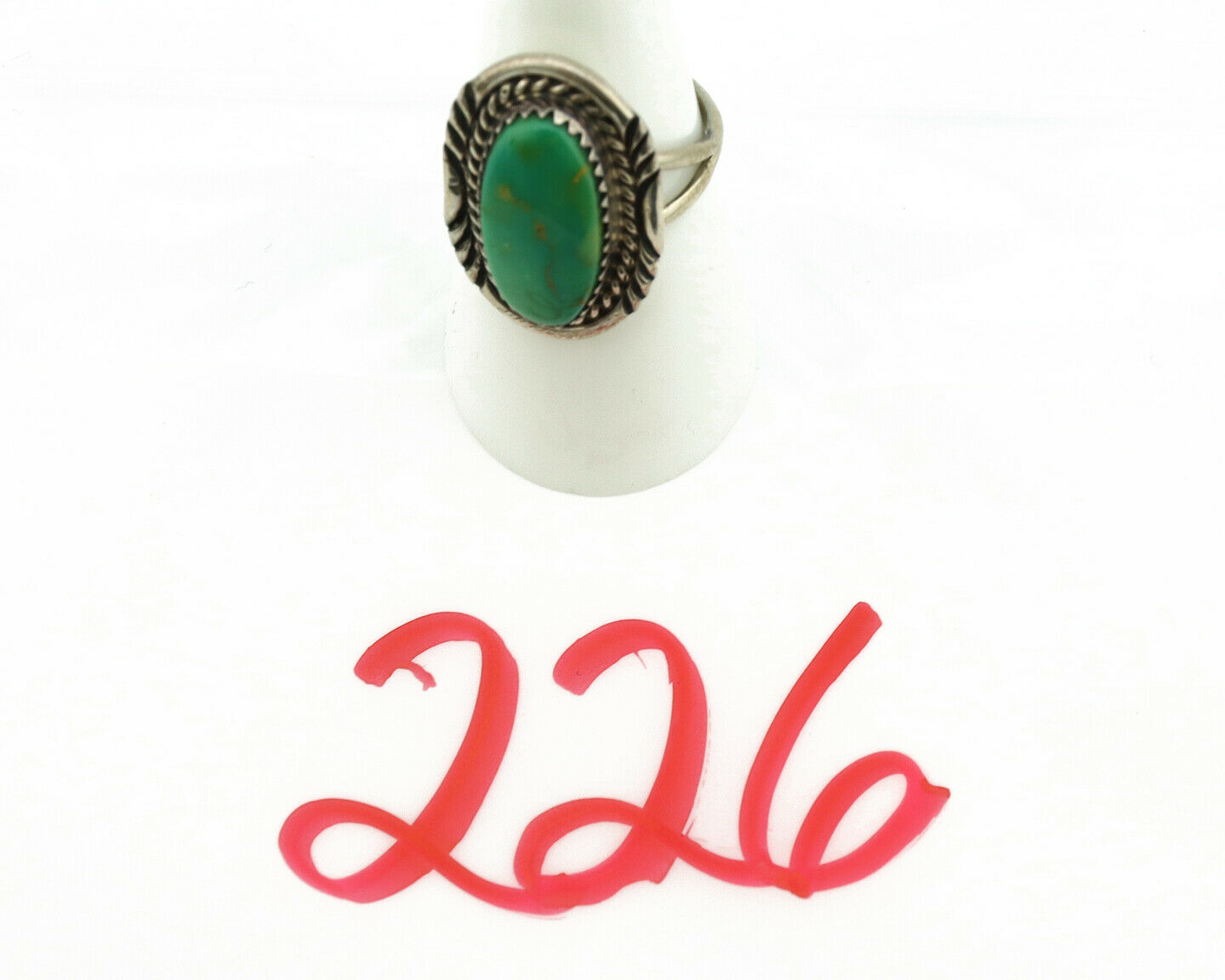 Navajo Ring .925 Silver Royston Turquoise Native American Artist C.1980's