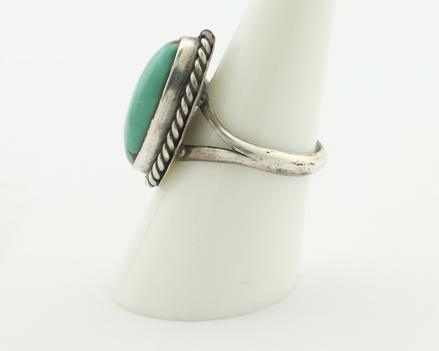 Navajo Ring .925 Silver Natural Blue Turquoise Native American Artist C.80's