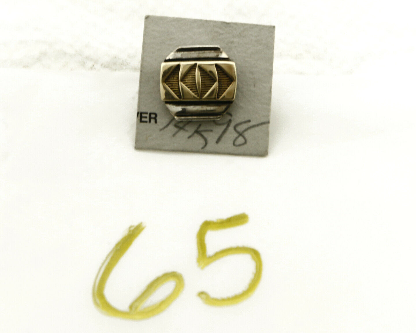 Navajo Tie Tack .925 Silver & 14k Solid Yellow Gold Artist MM Rogers & TS