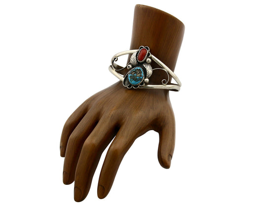Navajo Bracelet .925 Silver Morenci Turquoise Artist Native American Circa 1975