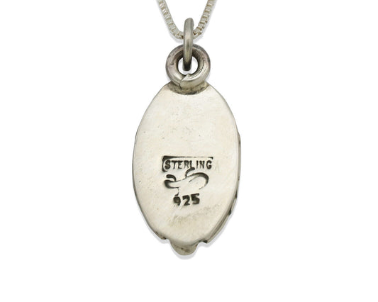 Navajo Necklace .925 Silver Arizona Turquoise Artist Gecko C.1980's