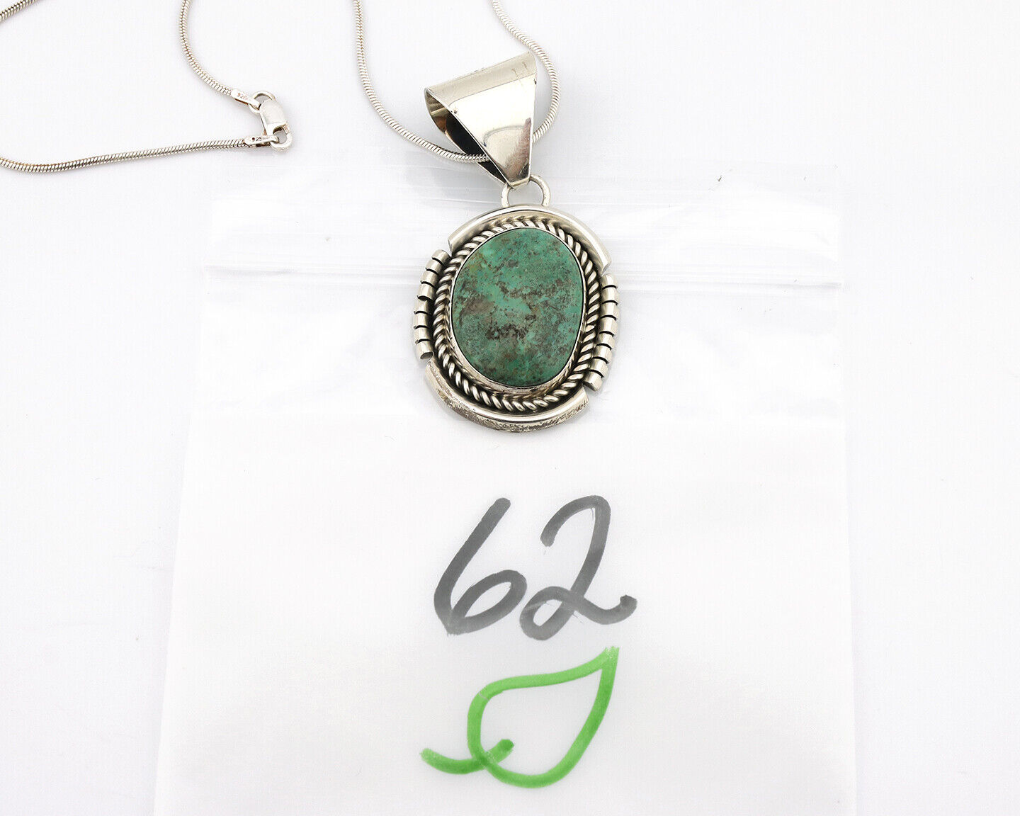 Navajo Necklace 925 Silver Natural Aqua Turquoise Native Artist C.80's