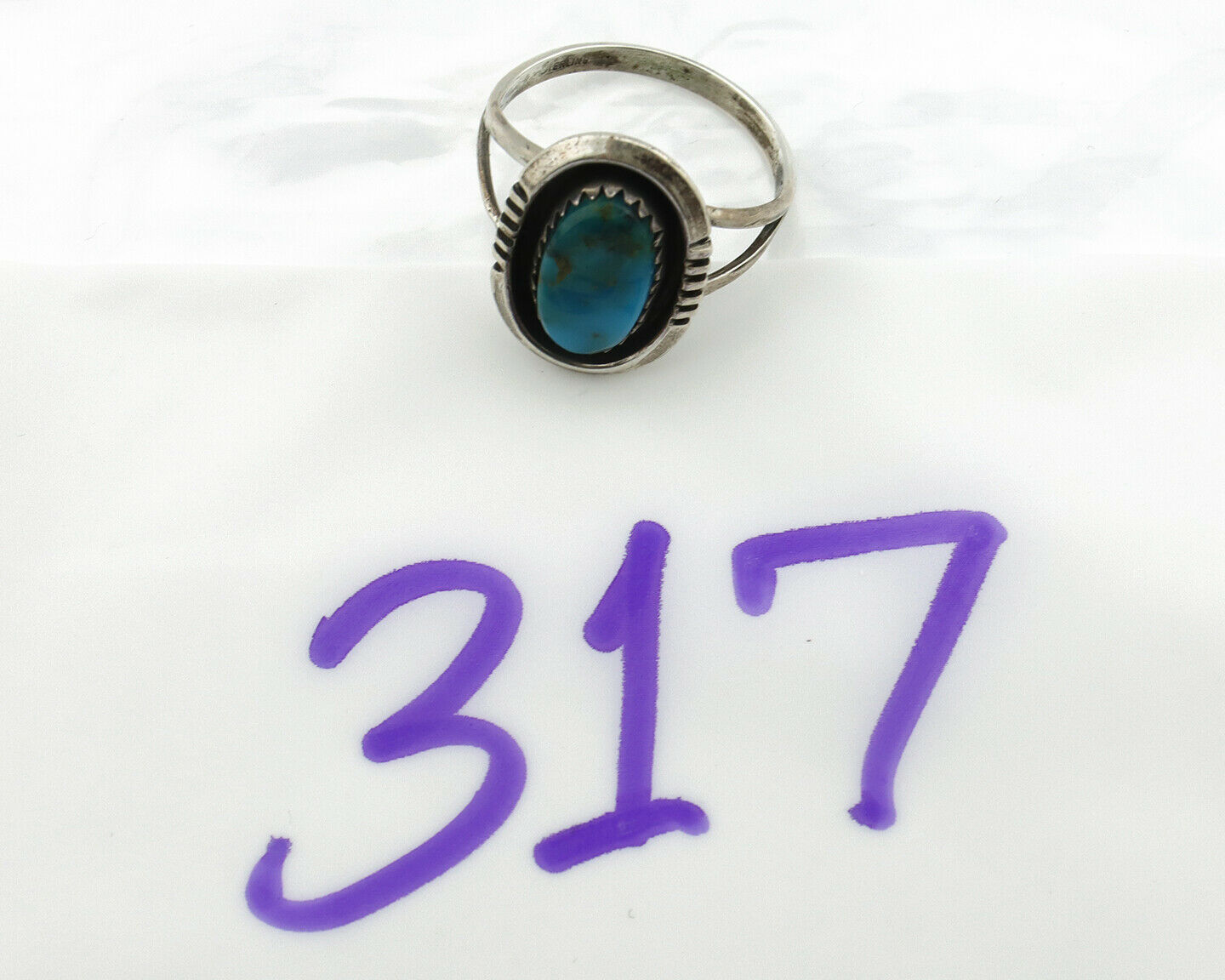 Navajo Ring .925 Silver Arizona Turquoise Native American Artist Handmade C.80's