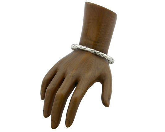 Navajo Bracelet .925 Silver Hand Stamped Arrow Head Artist I Montoya C.80's