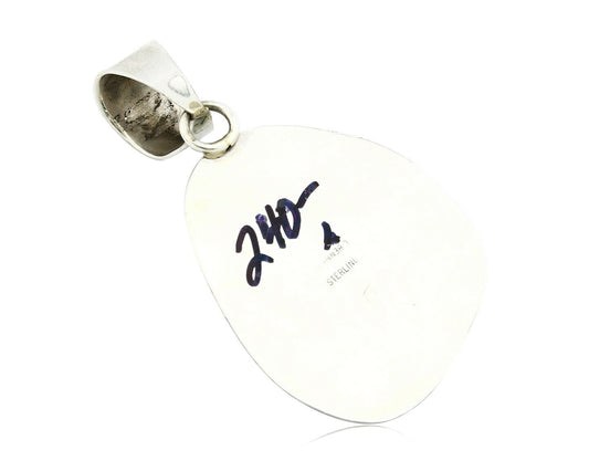 Navajo Turquoise Pendant .925 Silver Handmade Signed Lee Bennett C.80's