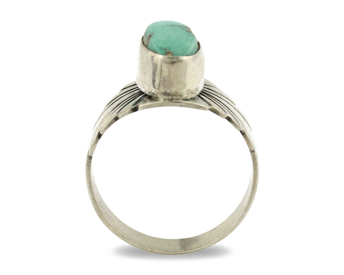 Navajo Ring .925 Silver Royston Turquoise Artist Signed Apache C.80's