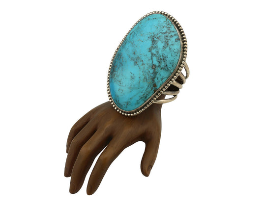 Women's Navajo .925 Silver Morenci Turquoise Native American Artist C.80's