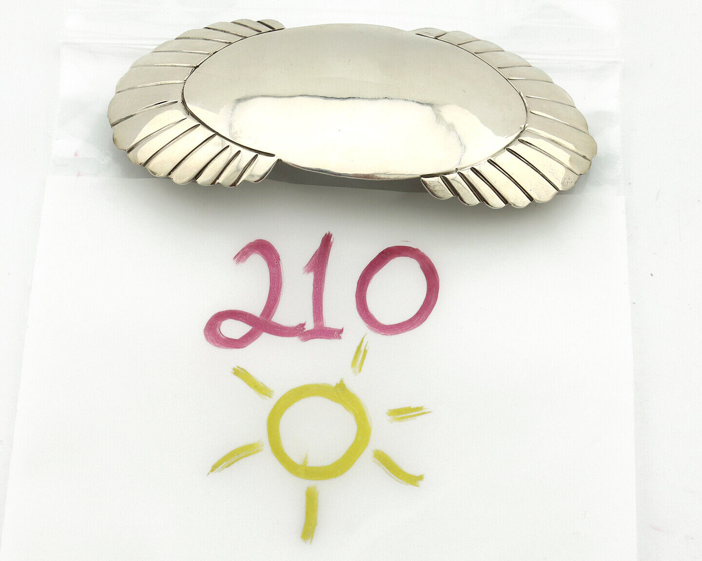 Navajo Hair Clip Barrette .925 Silver Hand Stamped Artist Signed C Montoya C80s