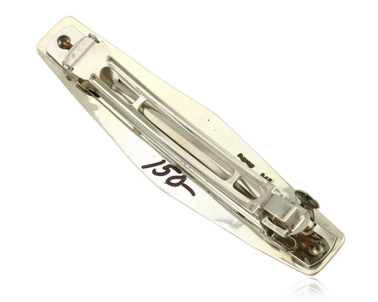 Navajo Hair Clip .925 Silver Sleeping Beauty Turquoise Native Barrette C.80's