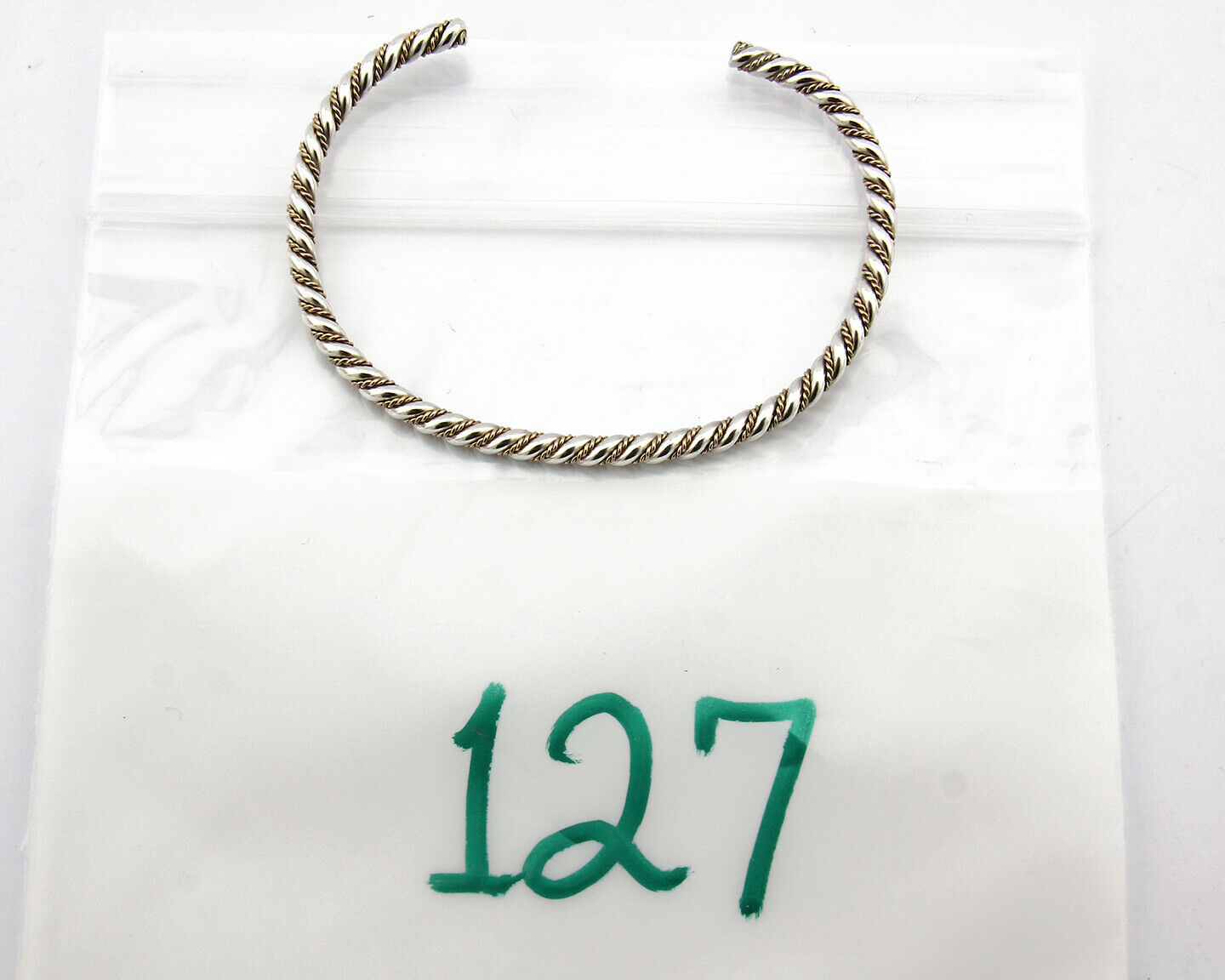 Navajo Bracelet .925 Silver Braided Twisted Artist Tahe C80's 3.0mm Wide