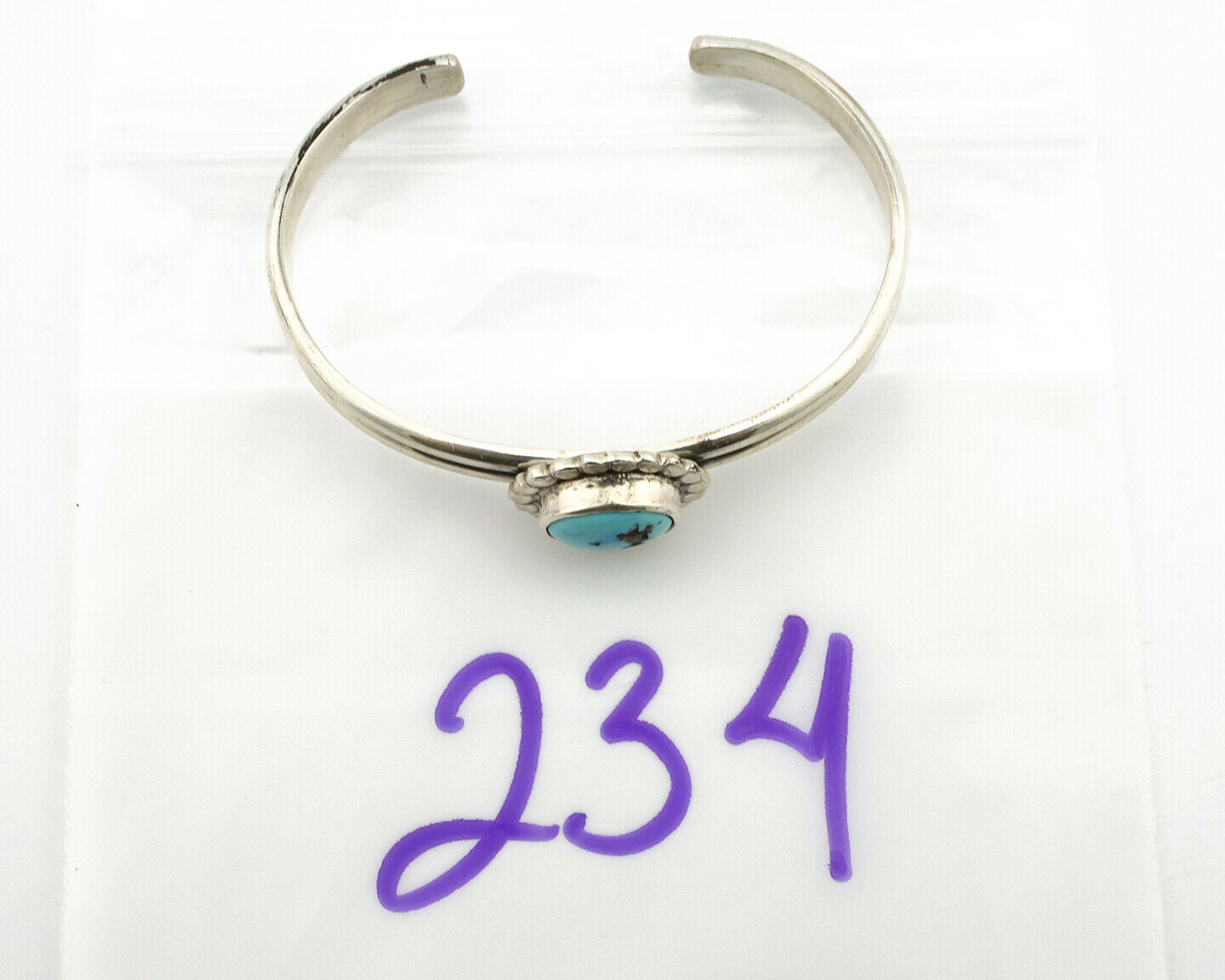 Navajo Bracelet .925 Silver Sleeping Beauty Turquoise Native American C.90's