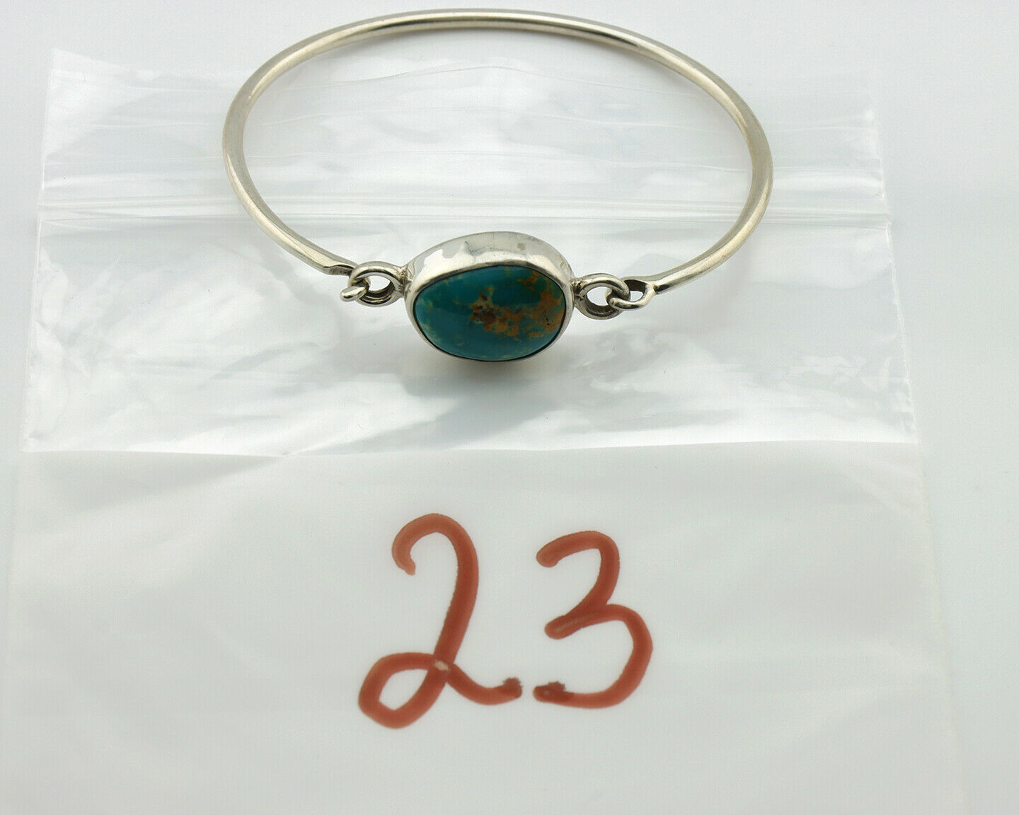 Navajo Bracelet .925 Silver Blue Arizona Turquoise Native American Artist C.90's