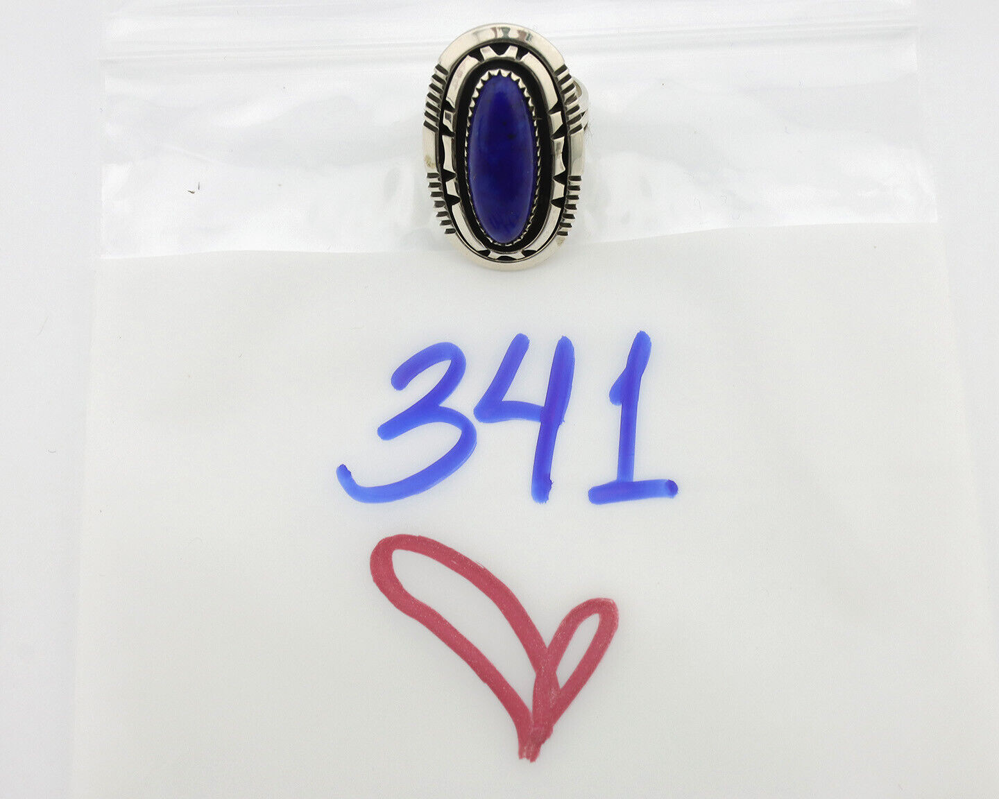 Navajo Ring 925 Silver Natural Lapis Lazuli Artist Signed William Denetdale C80s