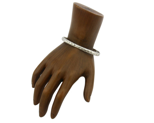 Navajo Bracelet .925 Silver Hand Stamped Arrow Head Artist Montoya C.80's