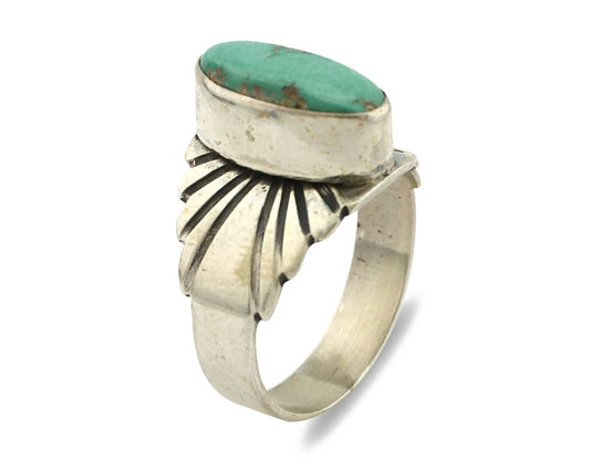 Navajo Ring .925 Silver Royston Turquoise Artist Signed Apache C.80's