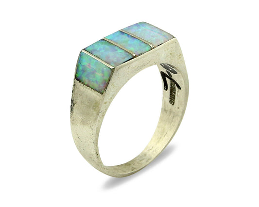 Navajo Ring .925 Silver Opal Artist Native American C.80's