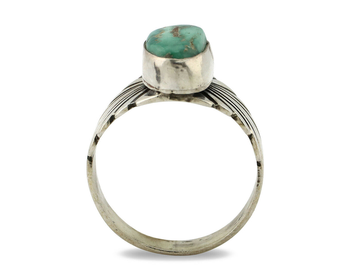 Navajo Ring .925 Silver Royston Turquoise Artist Signed Apache C.80's