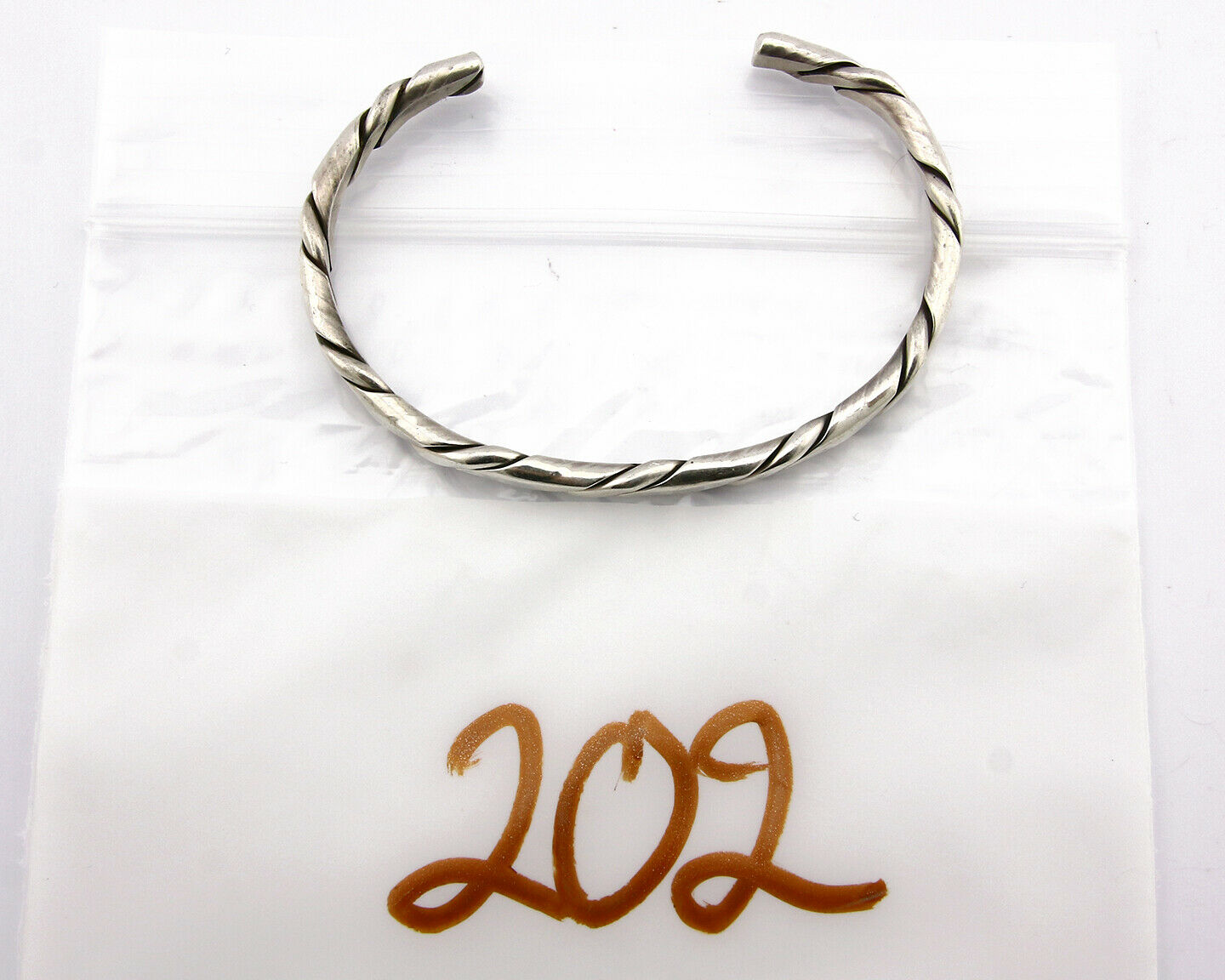 Navajo Twist Bracelet .925 SOLID Silver Handmade Artist TAHE C.80's