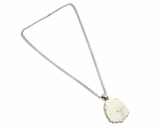 Old Pawn Navajo Signed "D" Natural Mined Blue Diamond Turquoise .925 Necklace