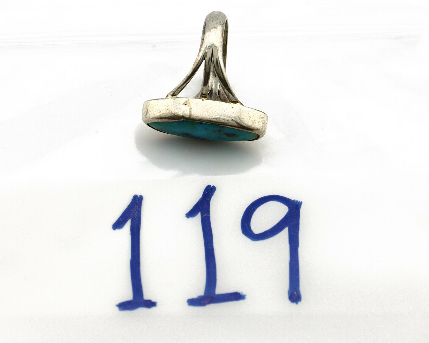 Navajo Ring .925 Silver Arizona Turquoise Native American Artist C80s