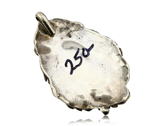 Navajo Pendant .925 Silver Kingman Turquoise Native American C.80's