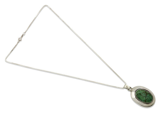 Navajo Necklace .925 Silver Spiderweb Turquoise Artist Signed C Montoya C.80's