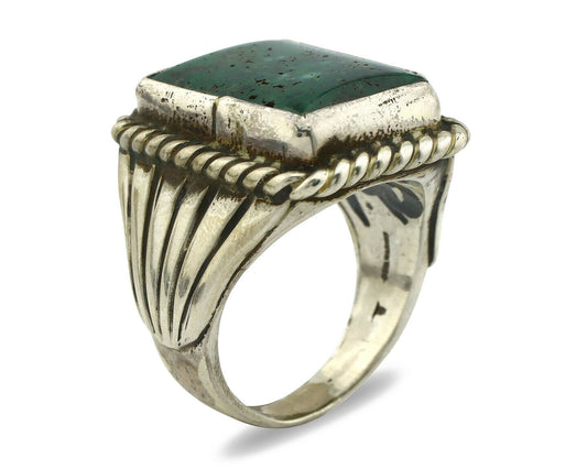 Navajo Ring .925 Silver Blue Green Southwest Artist Signed C Montoya C.80's