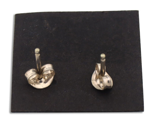 Navajo Earrings 925 Silver Manassas Turquoise Native American Artist C.90's