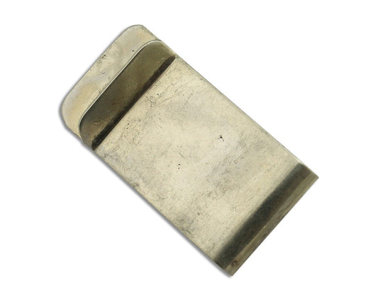 Navajo Money Clip 925 Silver & 999 Nickel Natural Turquoise & Coral Artist C80