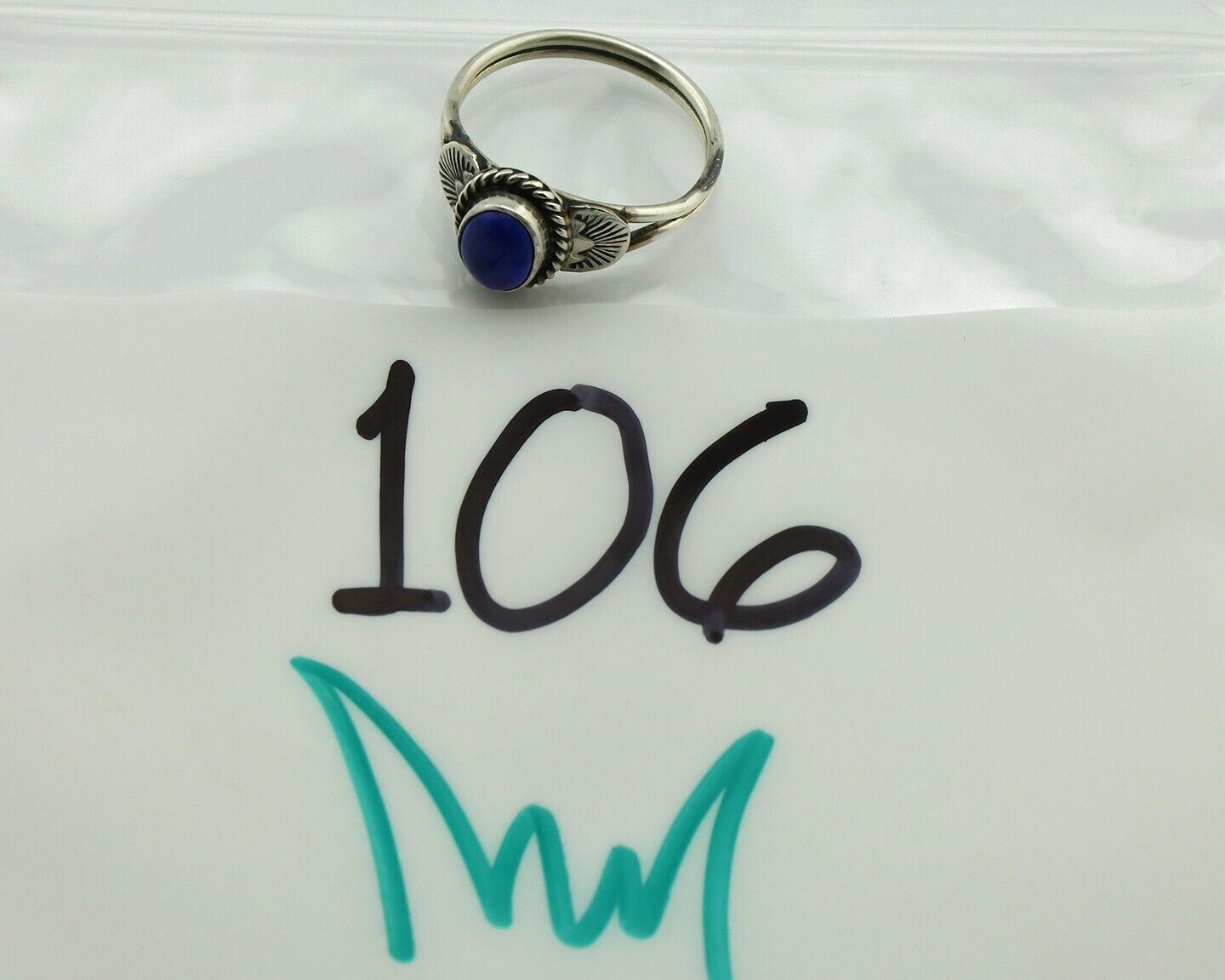 Navajo Ring 925 Silver Natural Royal Blue Lapis Lazuli Native Artist C.80's