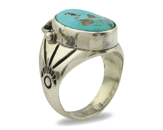 Navajo Ring .925 Silver Blue Southwest Turquoise Native Artist C.80's